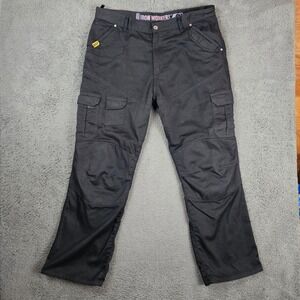 Iron Workers Bilt Black Motorcycle Jeans Mens 40x32 No Pads